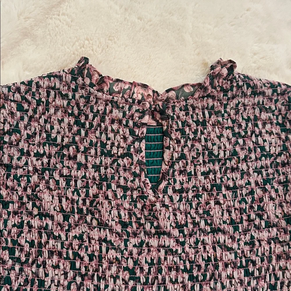 Lulu's Emerald Green and Pink Floral Dress, M - Picture 13 of 13